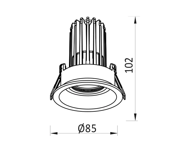Architape ADL C Deep Downlight Dimensions