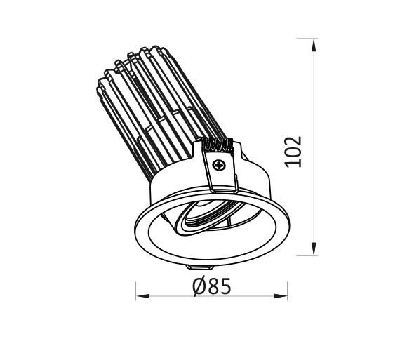 Architape ADL C Deep Tilt Downlight Dimensions
