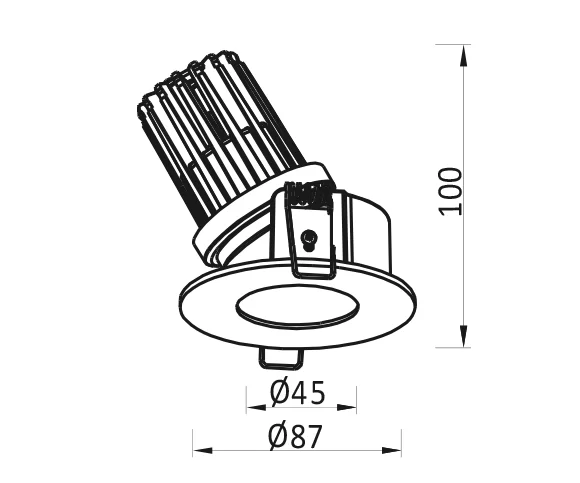 Architape ADL C Tilt Downlight Dimensions